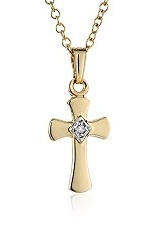 lovely little gold-filled petite cross necklace for babies
